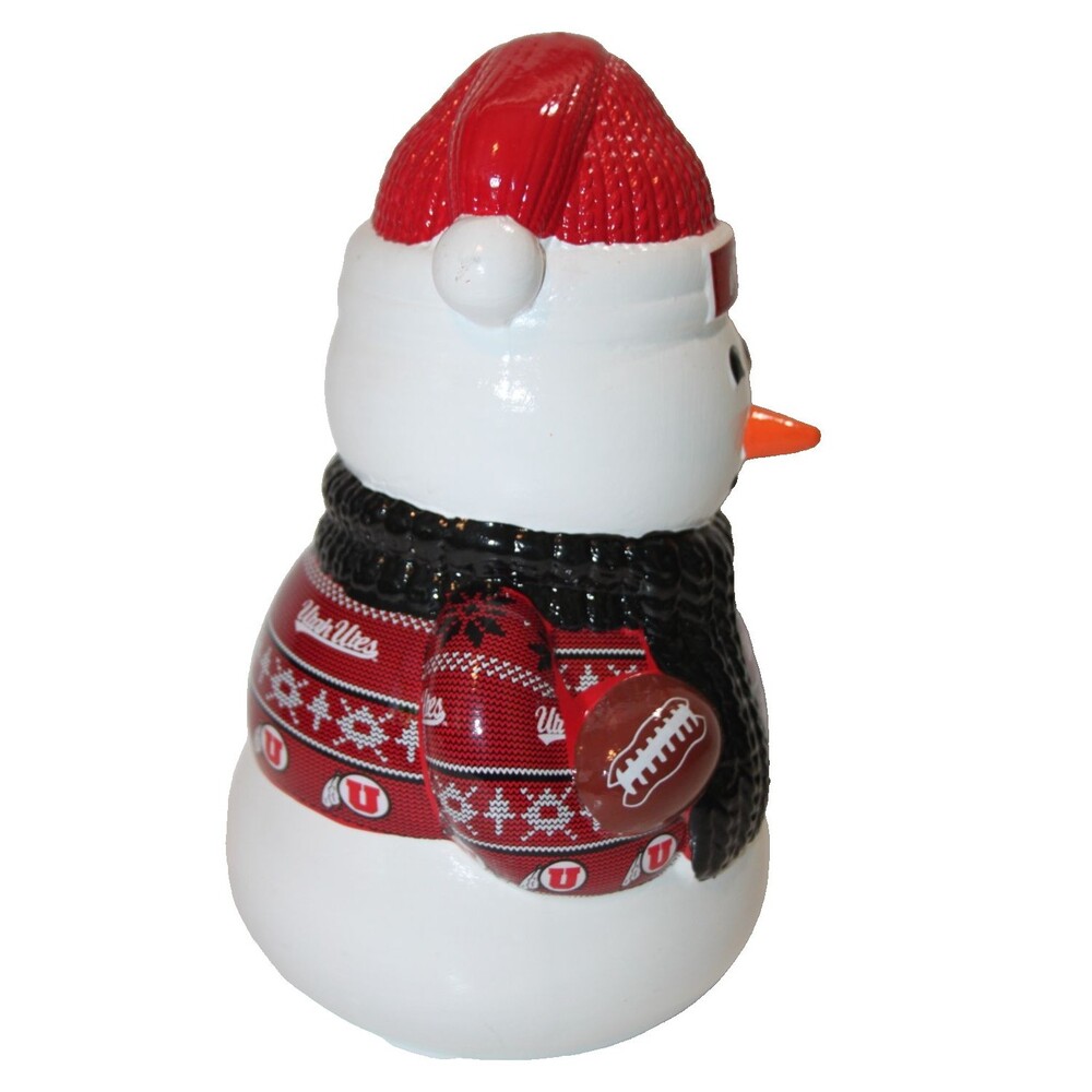 Utah Utes Football Ceramic Snowman Figurine 10" Christmas Holiday Decor Collect - Picture 2 of 8